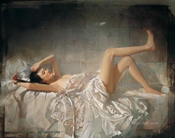 Falling Dream Chinese Girl Nude Oil Paintings